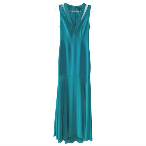NWT BCBG Max Azria Orlena Double-Strap Gown Teal 02 - Picture 5 of 15